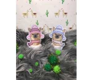 ITH Stickdatei - Teelichthülle Winter Lama